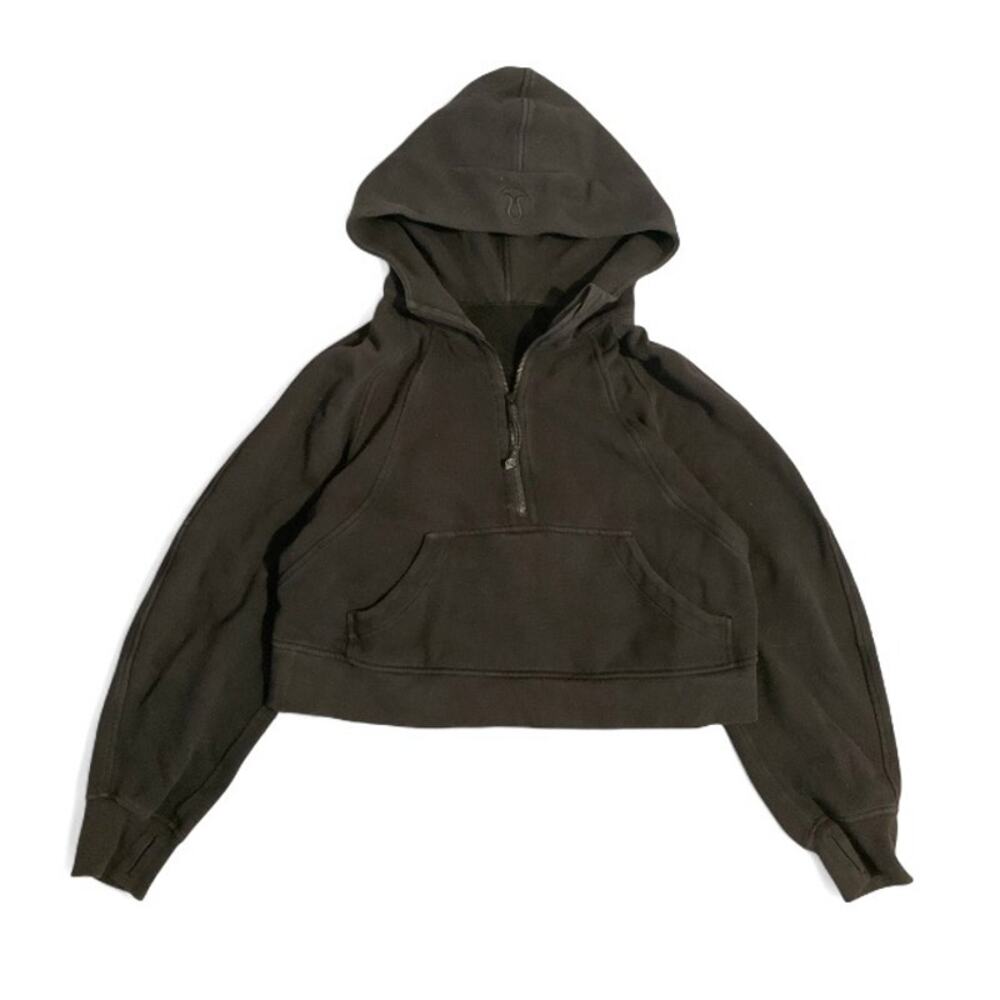 Lululemon Scuba Oversized Half-Zip Hoodie Black XS Cropped Boxy